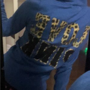 PINK Victoria secret Love pink cheetah print zip up size small